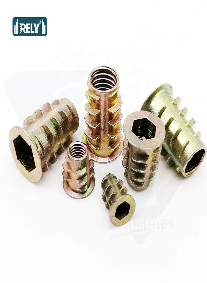 RELY+ Rely®⇒VP INDUSTRIES (Pcs-100) M6x10 mm Wood Insert D-Nut Internal Thread Alloy Zinc | D-nut Hex Drive Head for Fixing and Connecting Screws Bolts Nuts,Furniture Mounting Fasteners - Image 5
